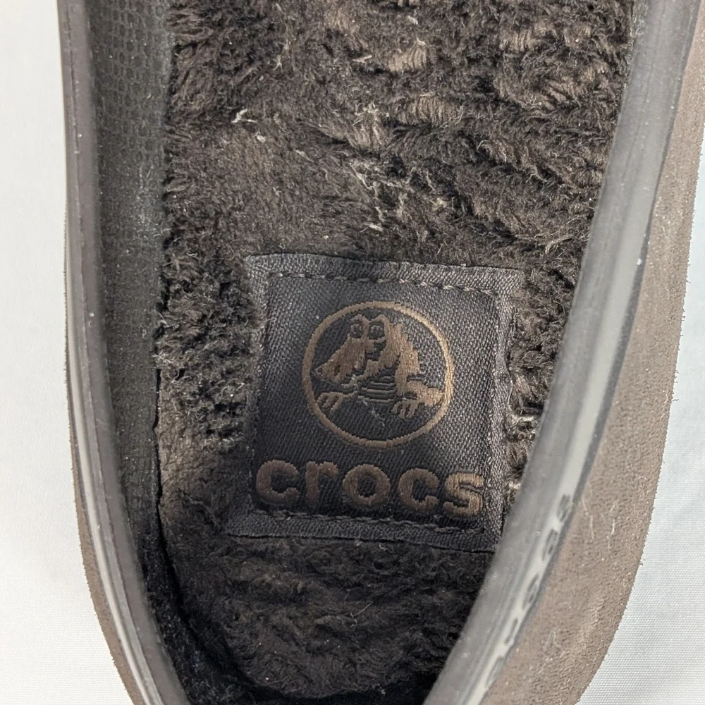 CROCS Women's Mammoth FleeceLined Ballet Flats Dark Brown Slip-On Size 5